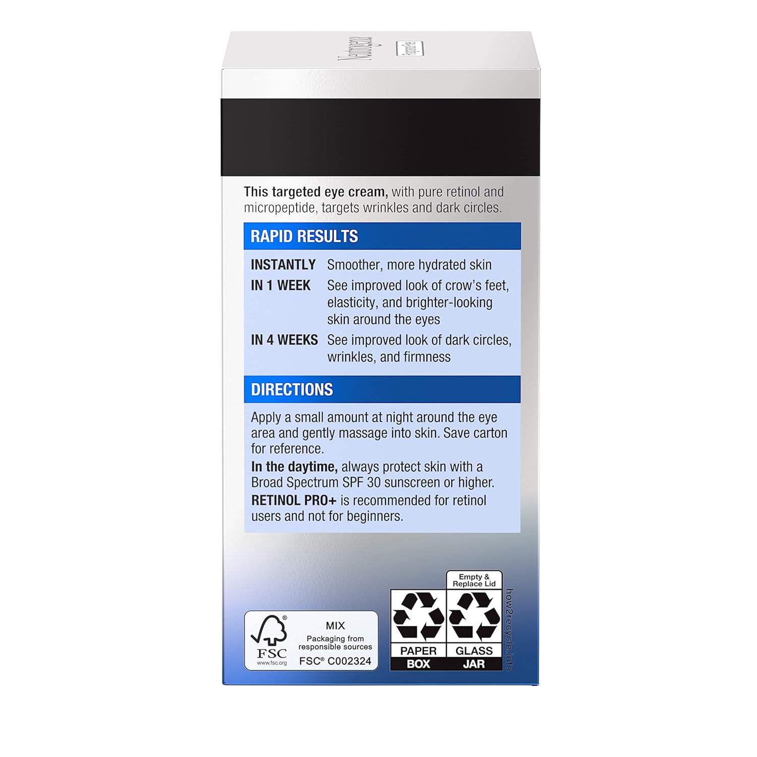 Neutrogena Rapid Wrinkle Repair Retinol Pro+ Anti-Wrinkle Eye Cream, Targeted Eye Cream for Wrinkles & Dark Circles, Formulated without Fragrance, Dyes, Phthalates, and Parabens, 0.5 oz - Image 14